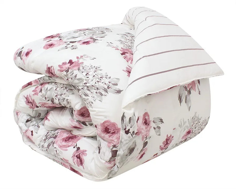 Kit Clássicos Luna 5 Peças - Edredom + Jogo de Cama Casal – Marsala