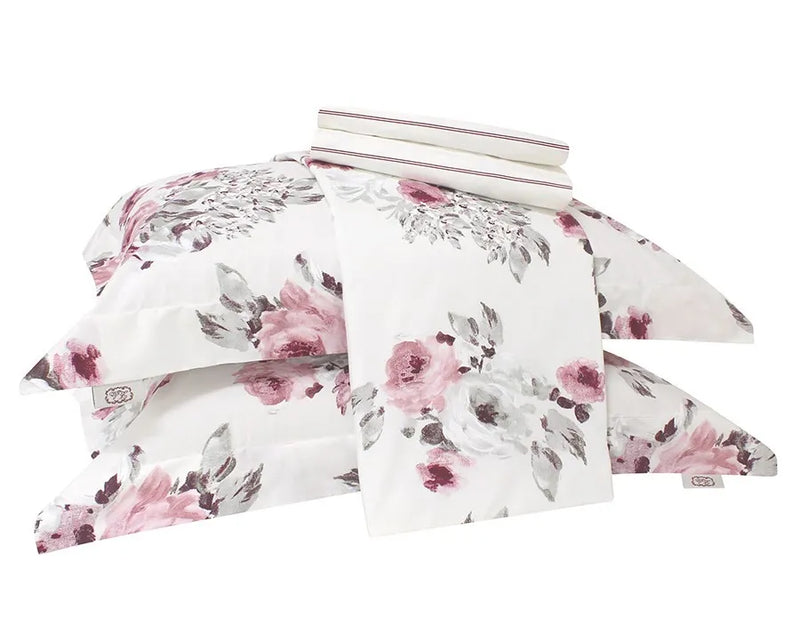 Kit Clássicos Luna 5 Peças - Edredom + Jogo de Cama Casal – Marsala