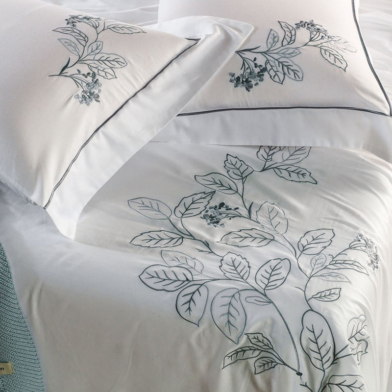 Jogo de Cama Casal Bordado 300 Fios 100% algodão Aster