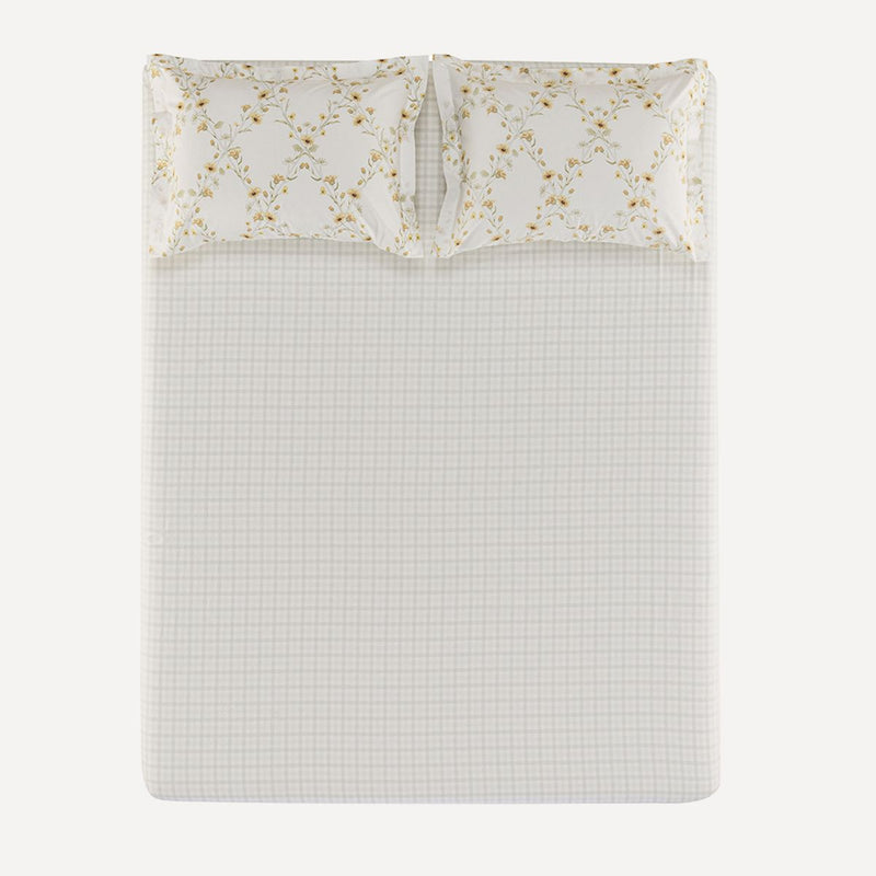 Lençol com Elástico e Fronhas 200 Fios Florata