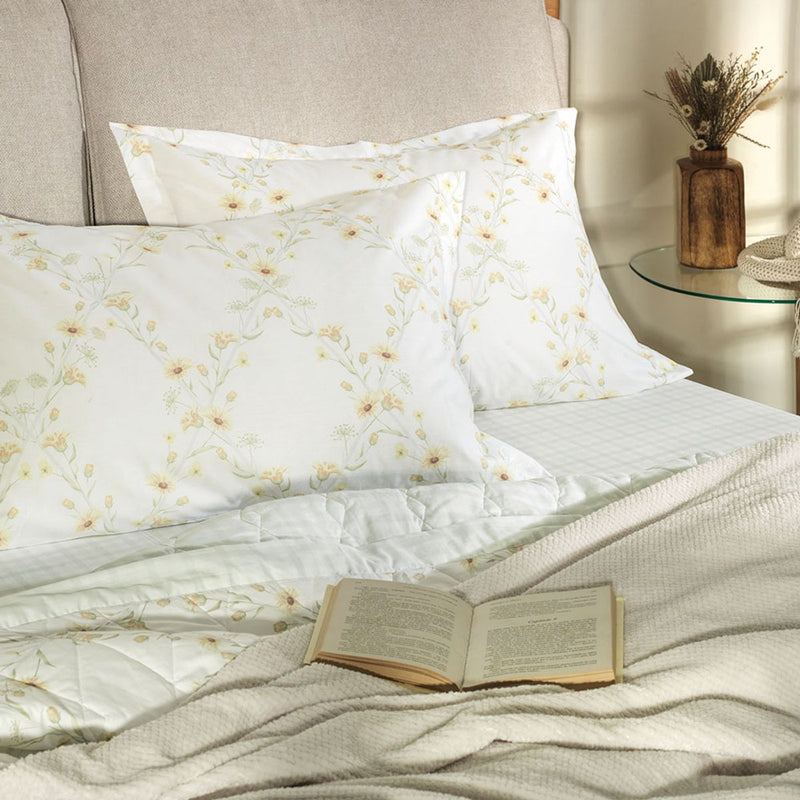 Lençol com Elástico e Fronhas 200 Fios Florata