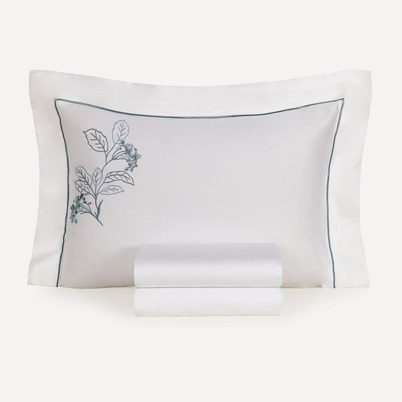 Jogo de Cama Casal Bordado 300 Fios 100% algodão Aster