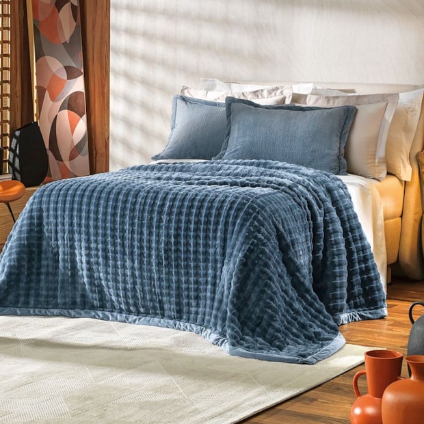 Cobertor Casal Desert Aveludado Fleece Texturizado - Gramatura: 400g/m²