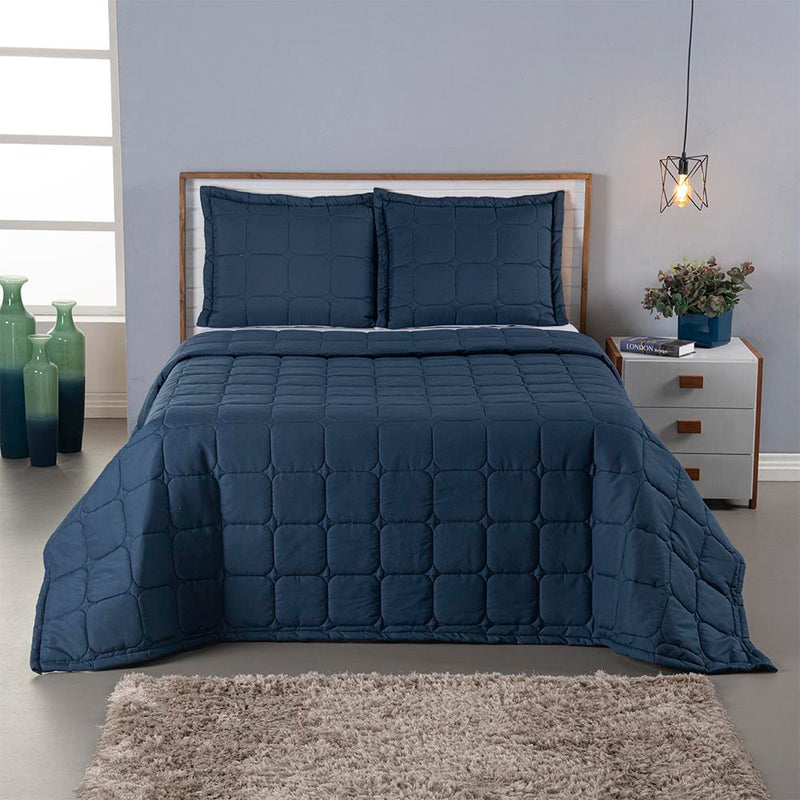 Kit Colcha Cobre Leito 3 Peça Joanna percal 300 fios