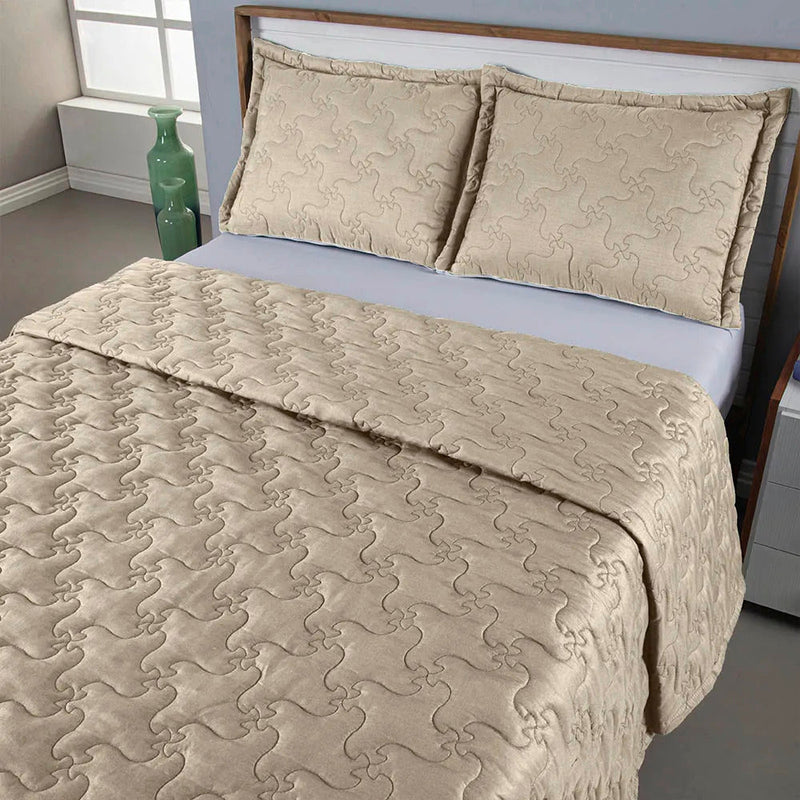 Kit Colcha Cobre Leito 3 Peça Anna percal 300 fios