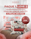 (Compre 1 Leve 2) Jogo de Lençol Affeto 4 Peças - 200 Fios Algodão