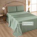 Jogo De Lençol 4 peças Com Vira Em Bordado Florença 300 Fios