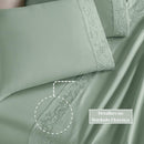 Jogo De Lençol 4 peças Com Vira Em Bordado Florença 300 Fios