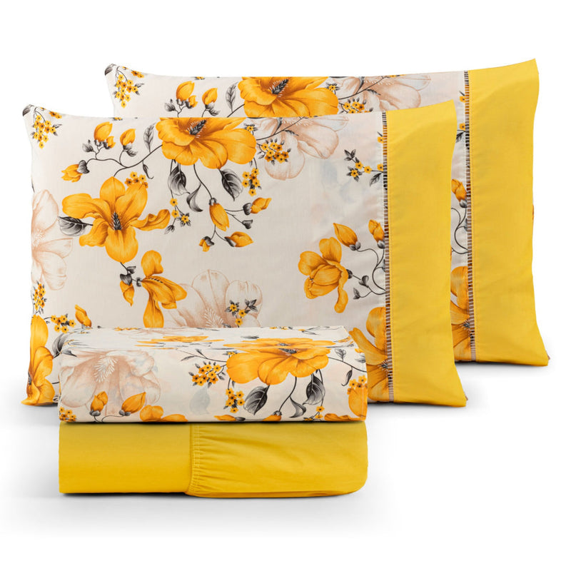 Jogo de Lençol Summer 4 Peças 100% Algodão 180 Fios