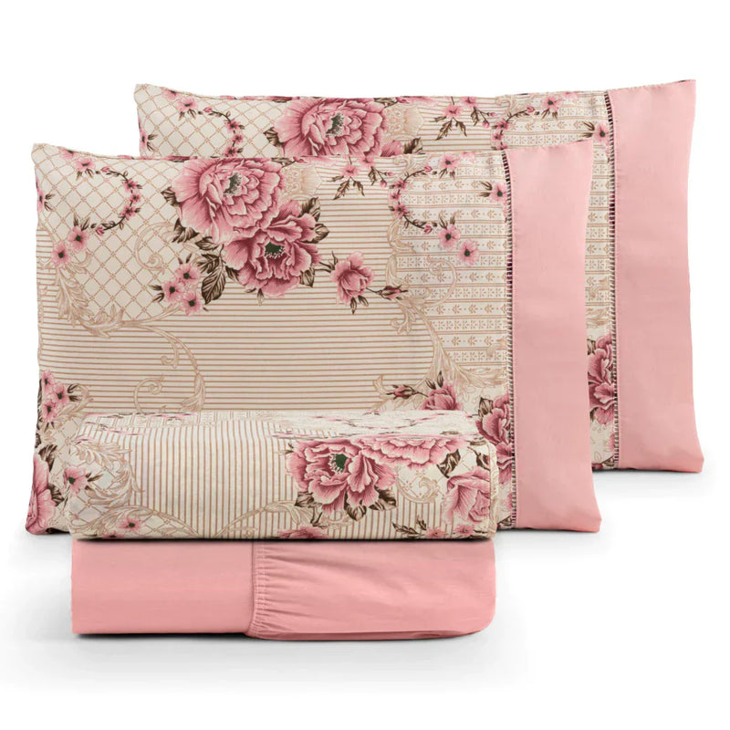 Jogo de Lençol Summer 4 Peças 100% Algodão 180 Fios