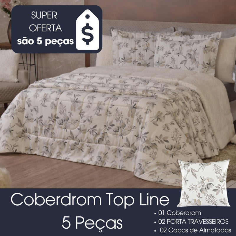 Kit Coberdrom Top Line King Dupla Face Fleece / Sherpa – 5 Peças