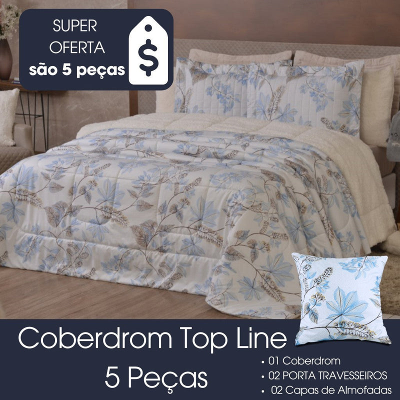 Kit Coberdrom Top Line King Dupla Face Fleece / Sherpa – 5 Peças
