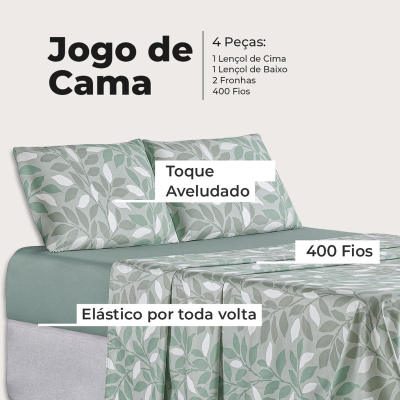 Jogos de Lençol 4 Peças Percal 400 Fios