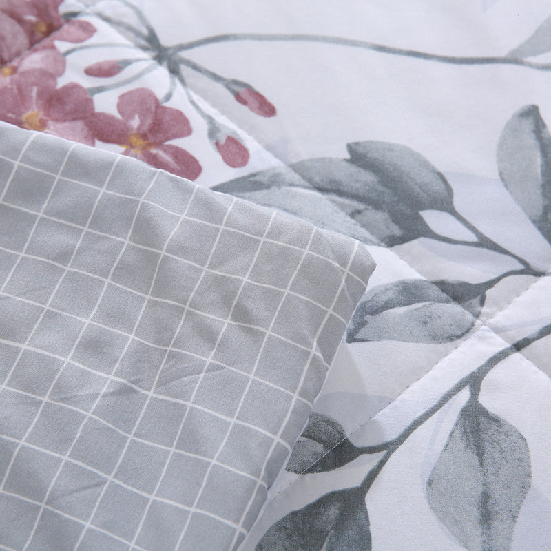 Edredom Sono Leve – Estampado Floral Grid Cinza