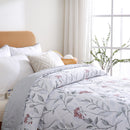 Edredom Sono Leve – Estampado Floral Grid Cinza