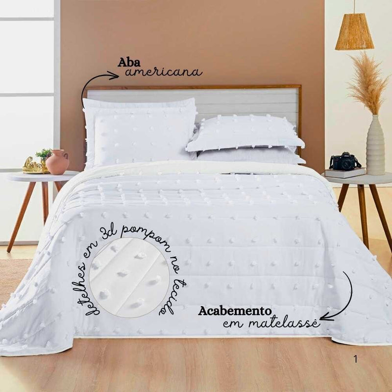 Cobre Leito 3 Peças – 300 Fios Percal – Dupla Face