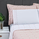 Conjunto de 6 Peças para Casal com Bordado - Cobre Leito e Lençol Ideale 200 Fios