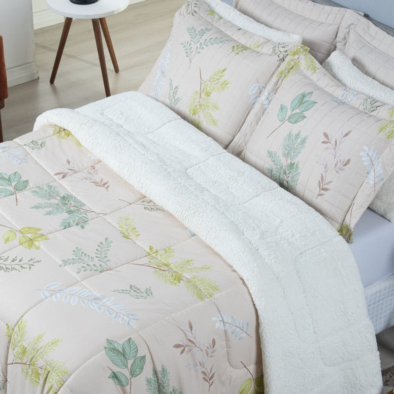 Kit Coberdrom Top Line King Dupla Face Fleece / Sherpa – 5 Peças