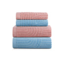 Jogo De Banho 4 Peças 100% Algodão 520g/M² Toalhas Banhão Arcos Off White/Verde