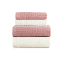 Jogo De Banho 4 Peças 100% Algodão 520g/M² Toalhas Banhão Arcos Off White/Verde