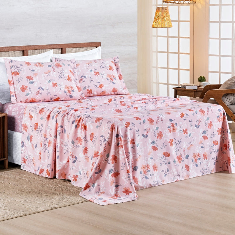 Jogo de Lençol Casal 4 Peças Percal 400 Fios Premier Estampado - 4 Cores