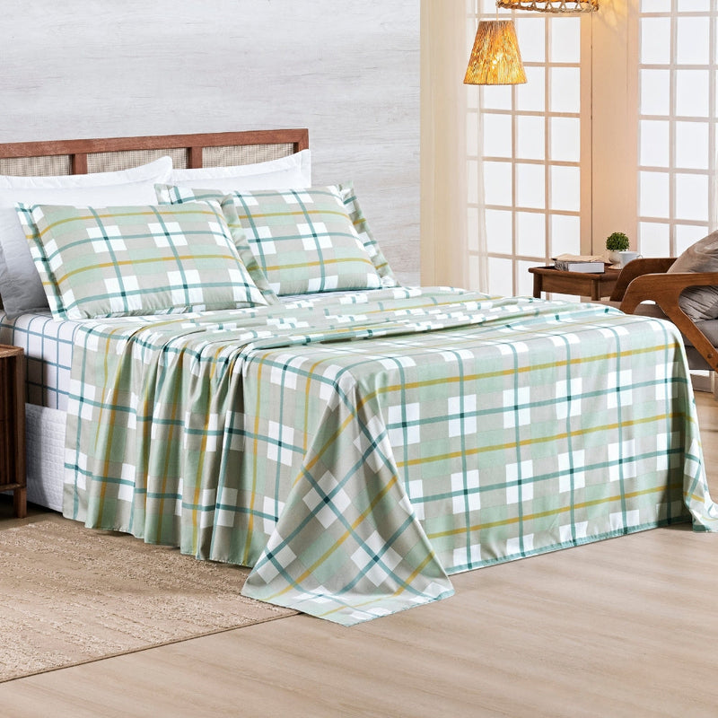 Jogo de Lençol Casal 4 Peças Percal 400 Fios Premier Estampado - 4 Cores