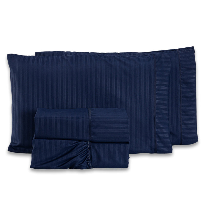 Jogo de Lençol Mônaco 04 Peças - Tecido Listrado 300 Fios