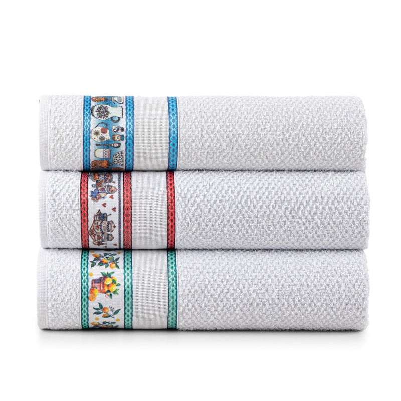 Kit 3 Panos de Prato Atoalhado 100% Algodão 48x65cm Copa Cocina Sortido