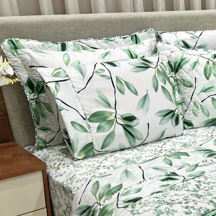 Kit Confort Print Percal 300 Fios Cobre Leito + Jogo de Lençol  Dupla Face 07 Peças