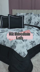 Edredom/Colcha Estampada 05 Peças Cobre Leito Dupla Face