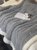 Manta Doble Deluxe Vintage – Toque de Felpa e Lã