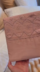 Jogo de Lençol 4 Peças Algodão 200 Fios Bordado Inglês