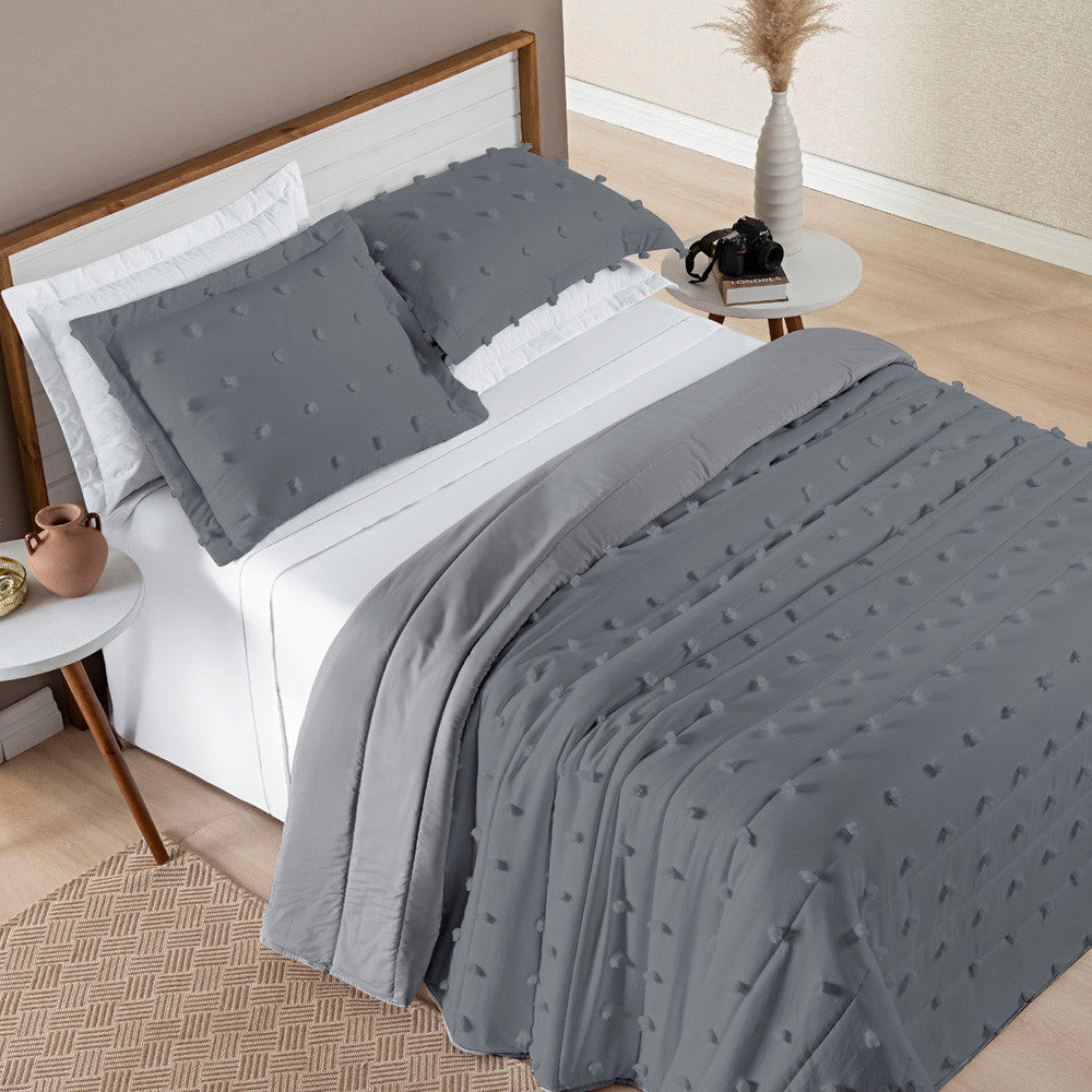 Cobre Leito 3 Peças – 300 Fios Percal – Dupla Face