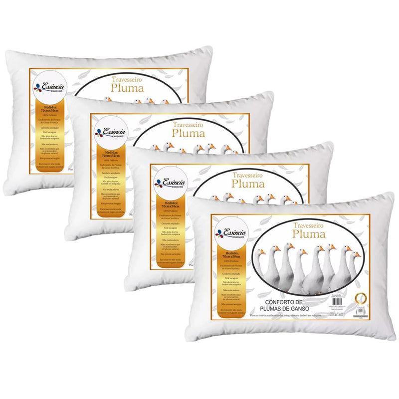 Kit de 2/4 Travesseiros Pluma de Ganso