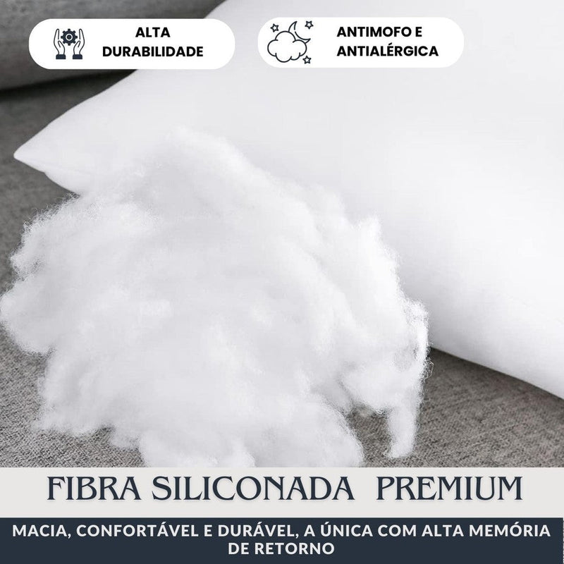 Kit 2 Travesseiro Extra Firme Hotel Collection Fibra Siliconada Premium